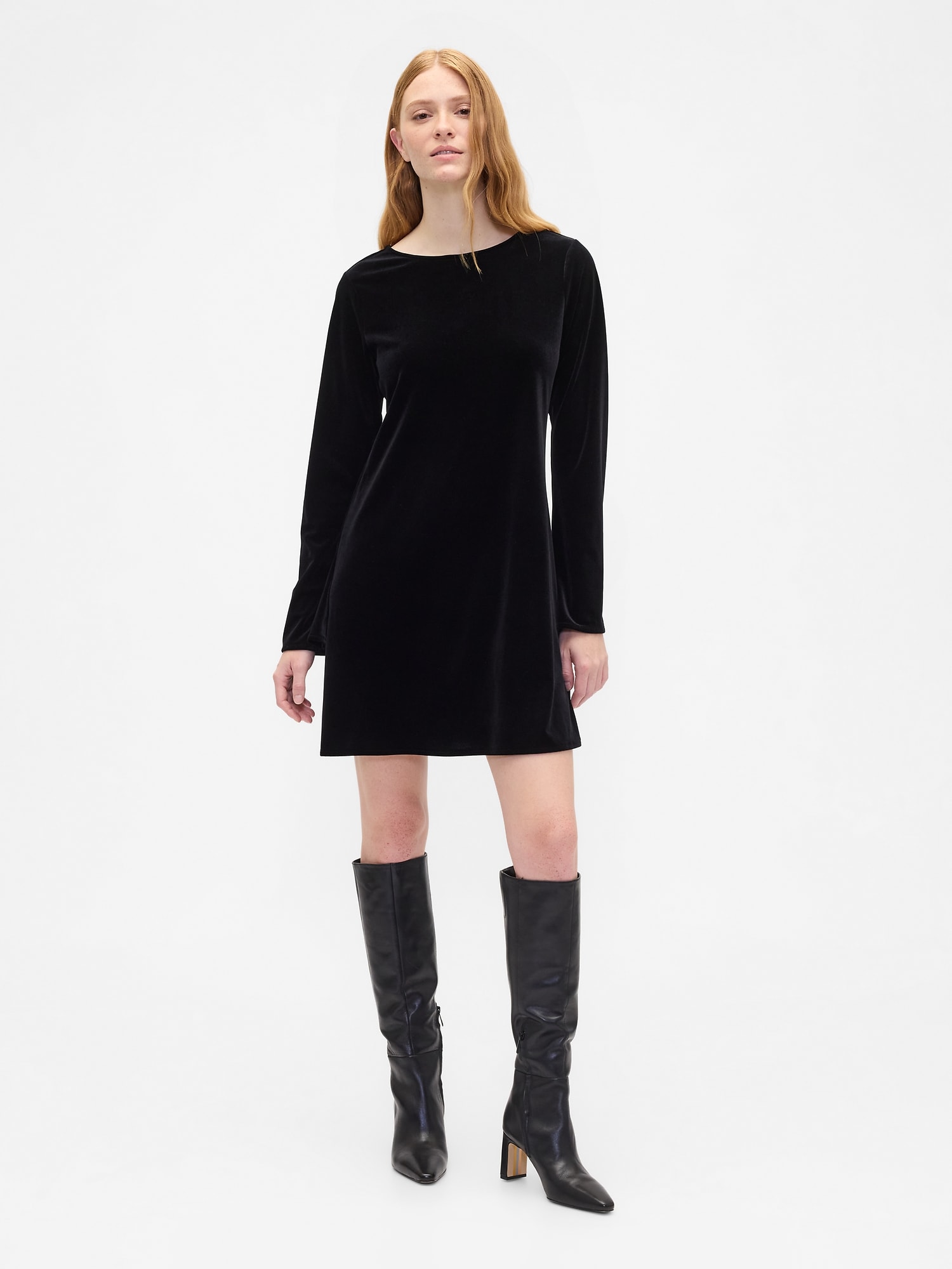 Satin Boatneck Mini Dress