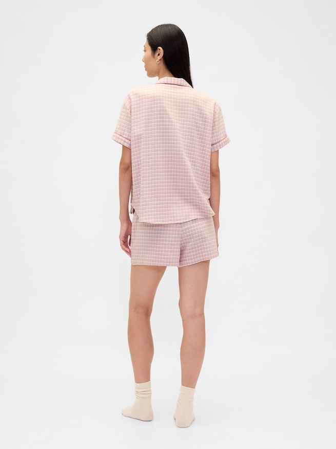 ソフト フランネル パジャマ ショートパンツセット-3