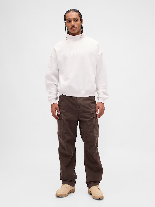 ヴィンテージソフト NAPロゴ モックネック スウェットシャツ-1