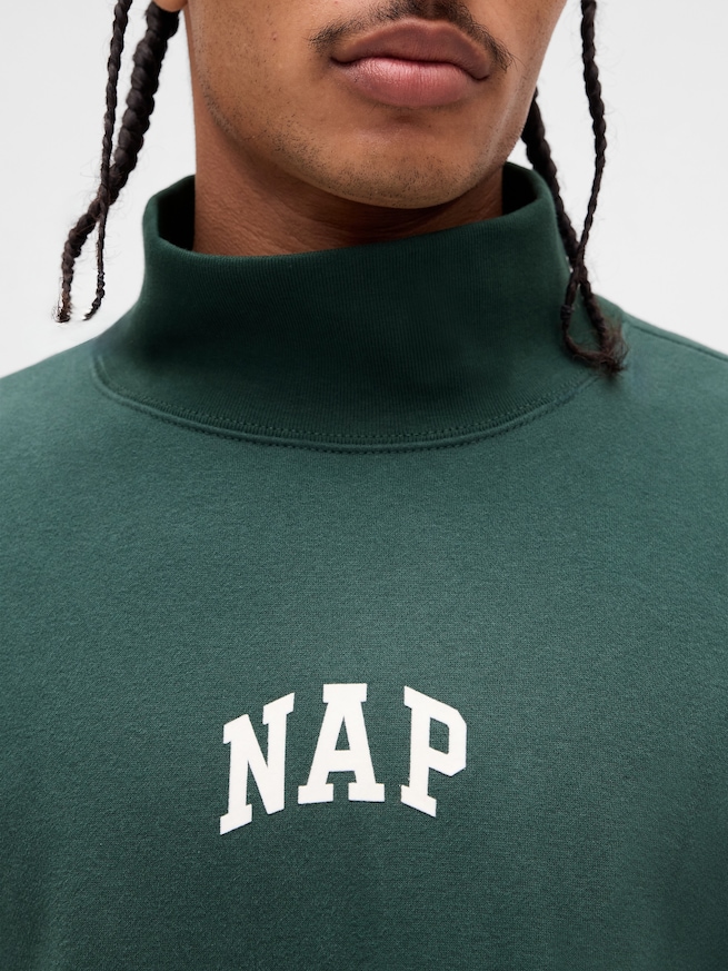 ヴィンテージソフト NAPロゴ モックネック スウェットシャツ-3