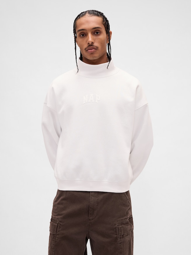 ヴィンテージソフト NAPロゴ モックネック スウェットシャツ-0