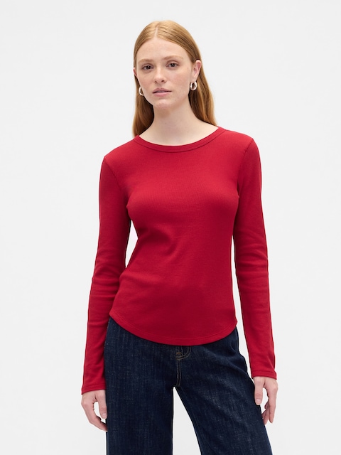 Waffle-Knit Crewneck T-Shirt