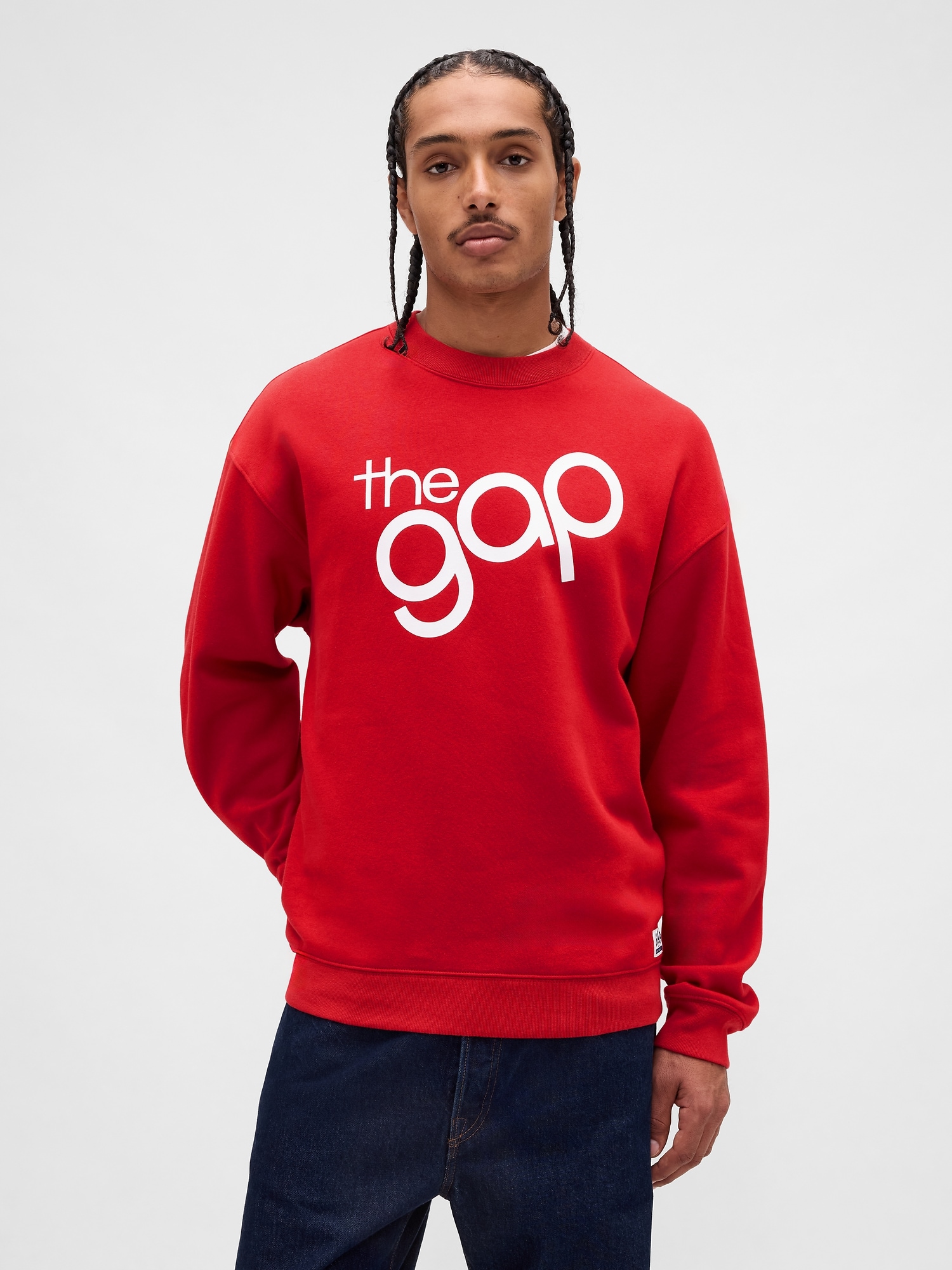 リラックスフィット GAPロゴ クルーネック スウェットシャツ-0