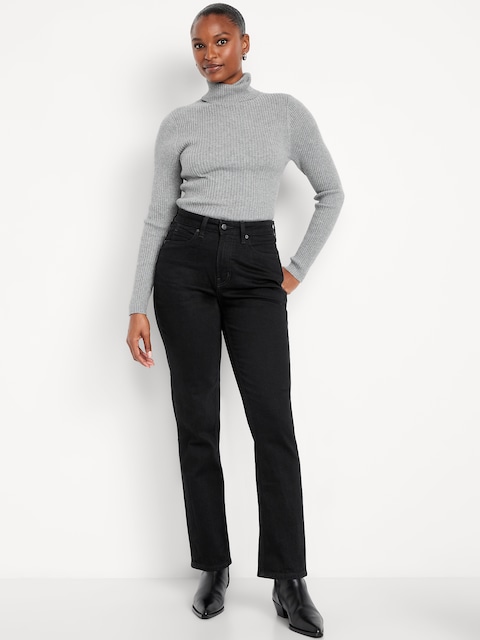 JEAN COUPE DROITE PROFILÉE À TAILLE TRÈS HAUTE POUR FEMME