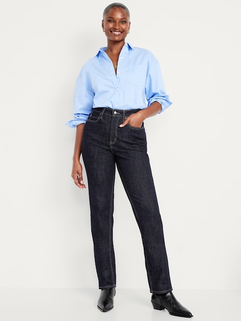 JEAN COUPE DROITE PROFILÉE À TAILLE TRÈS HAUTE POUR FEMME