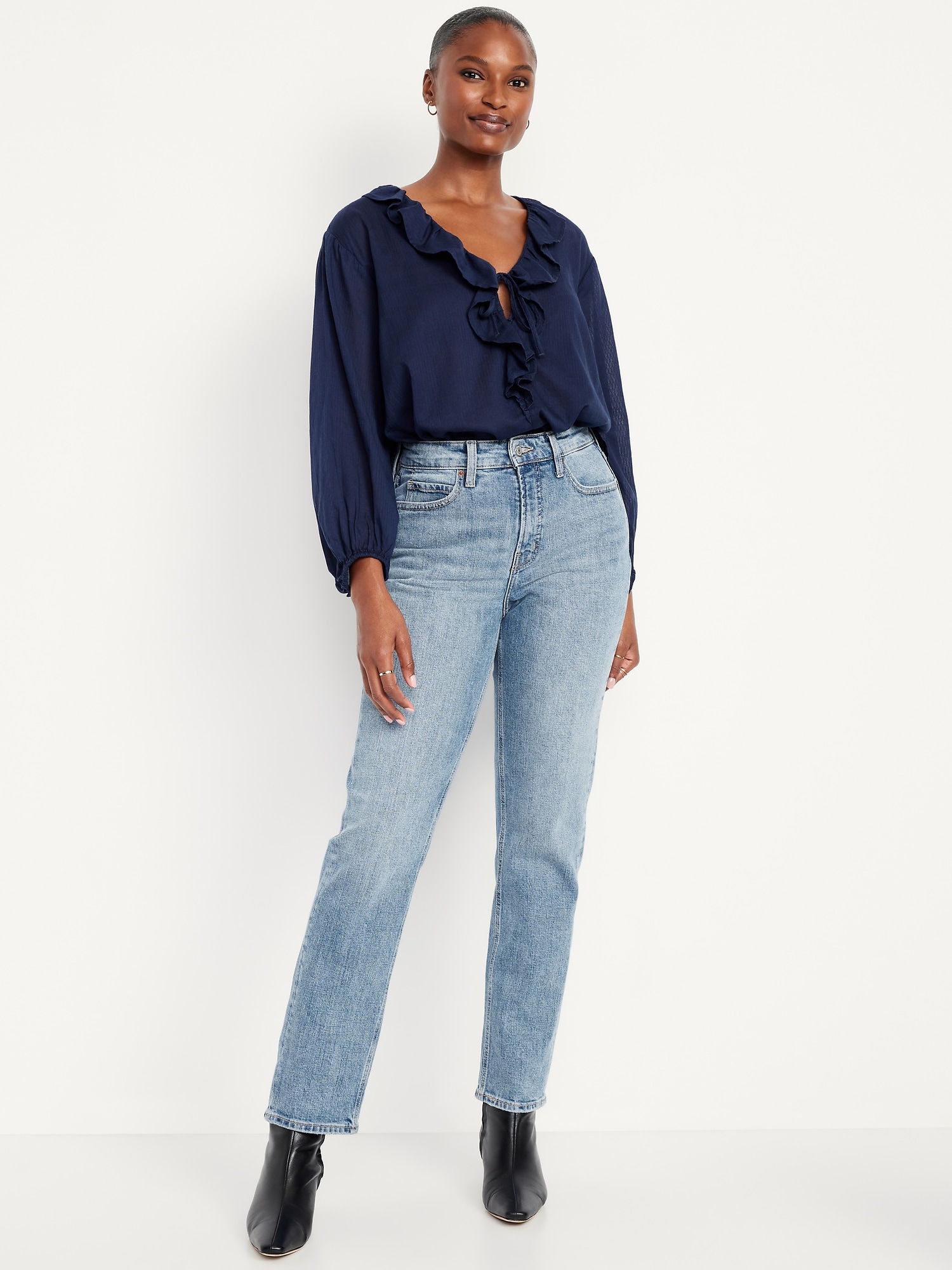 Curvy Extra High-Waisted Straight Jeans