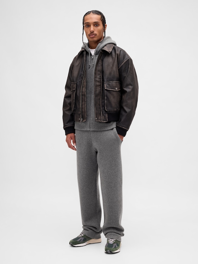 ヘビーウェイト CashSoft カシミヤタッチ ジップアップ ニットパーカー-1