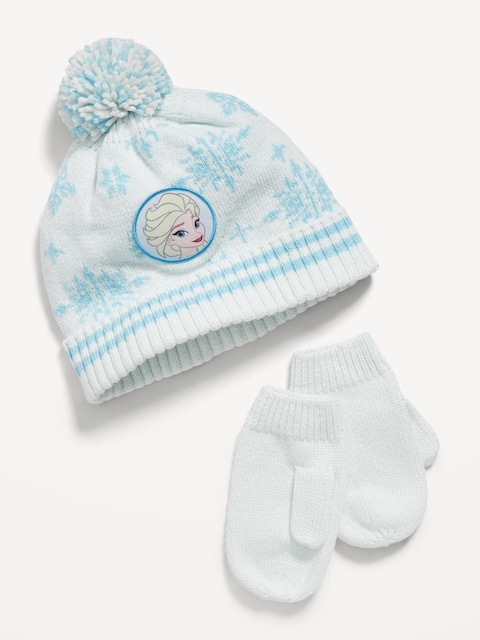 Disney© Pom-Pom Beanie and Mittens Set for Toddler Girls