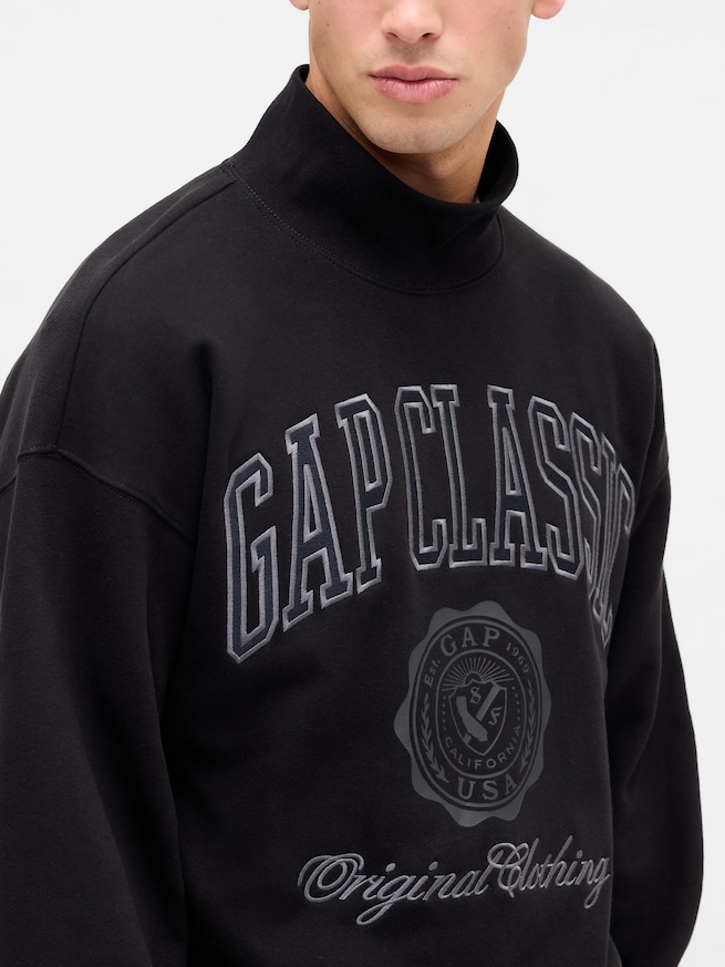 ヴィンテージソフトモックネック　クロップド GAPロゴ スウェットシャツ-3