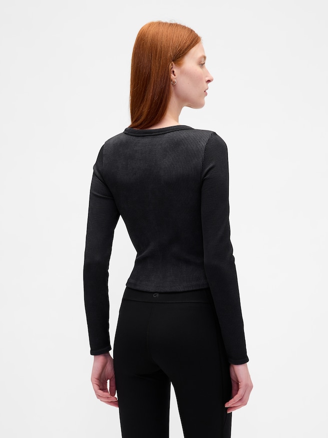 GapFit シームレス リブ クロップドトップス-1