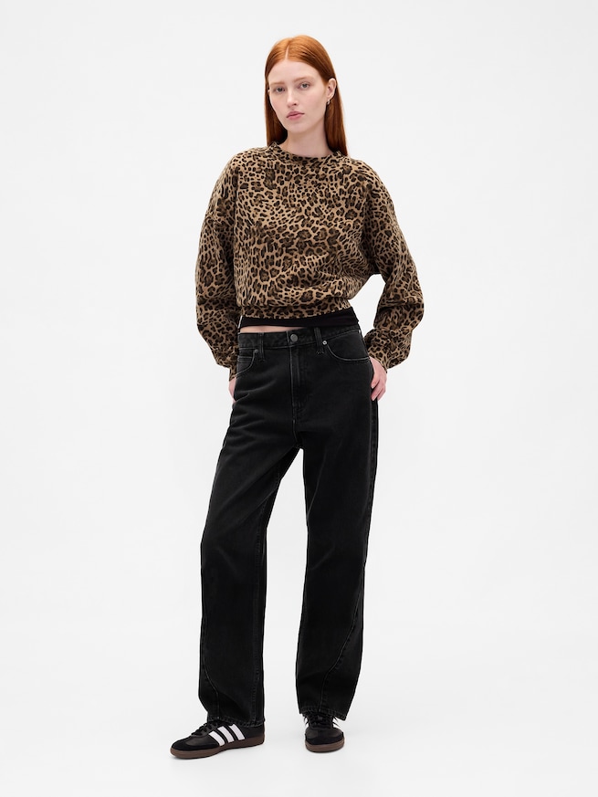 ヴィンテージソフト ウェッジ クルーネック スウェットシャツ-1