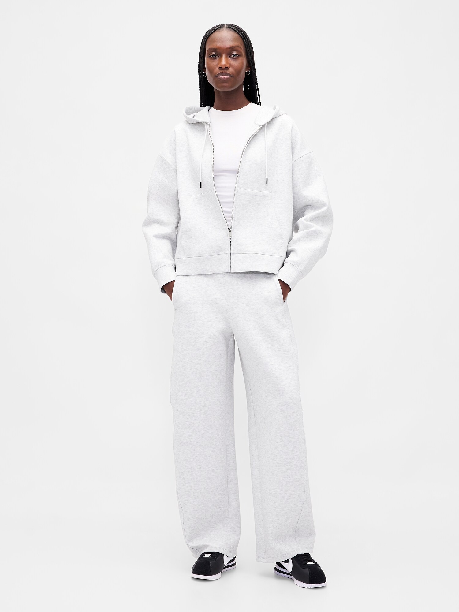 GapFit オーバーサイズ ジップアップパーカー-4