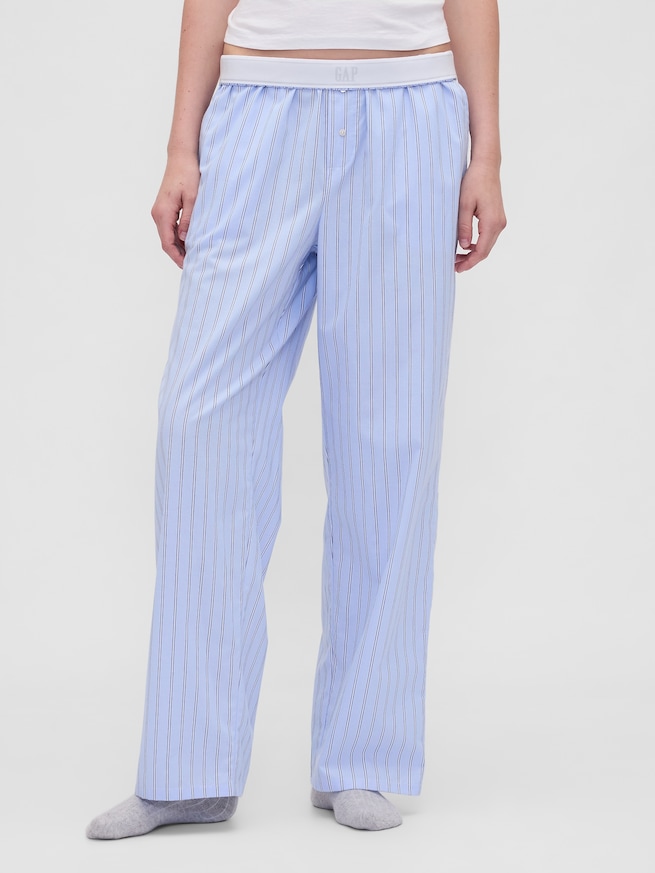 GAPロゴ ポプリン パジャマパンツ-0
