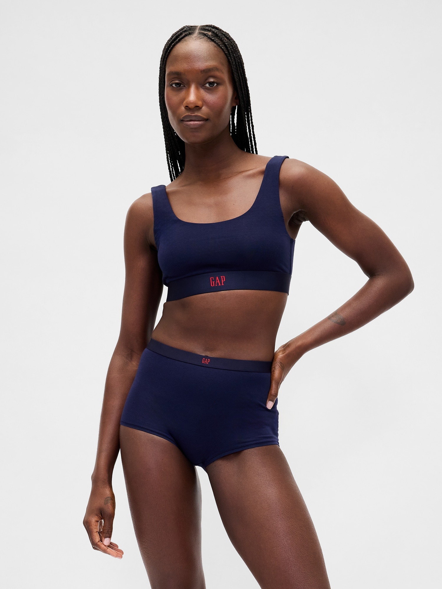 Gap オーガニックコットン ストレッチ ハイライズ ボーイレングスショーツ Gap オーガニックコットン ストレッチ ハイライズ ボーイレングスショーツ