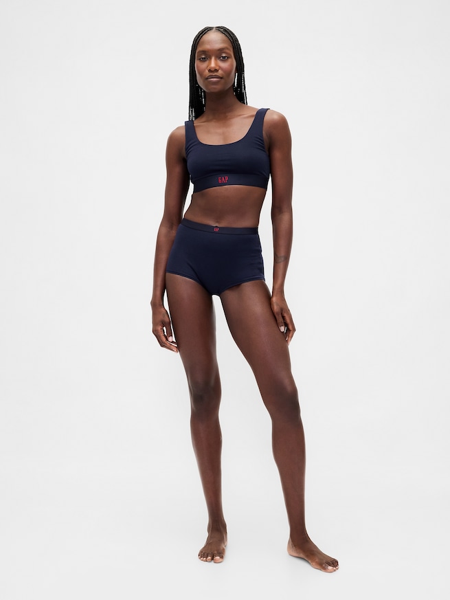 オーガニックコットン ストレッチ ハイライズ ボーイレングスショーツ-2