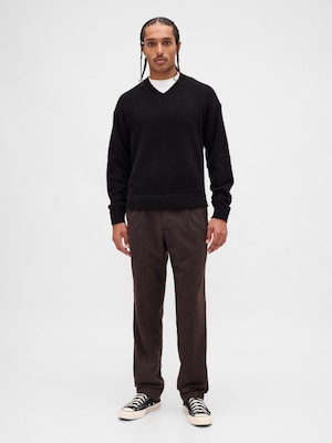 ウールブレンド リラックスフィット ストレート トラウザーパンツ