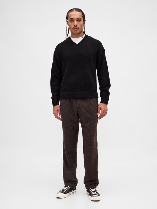 ウールブレンド リラックスフィット ストレート トラウザーパンツ