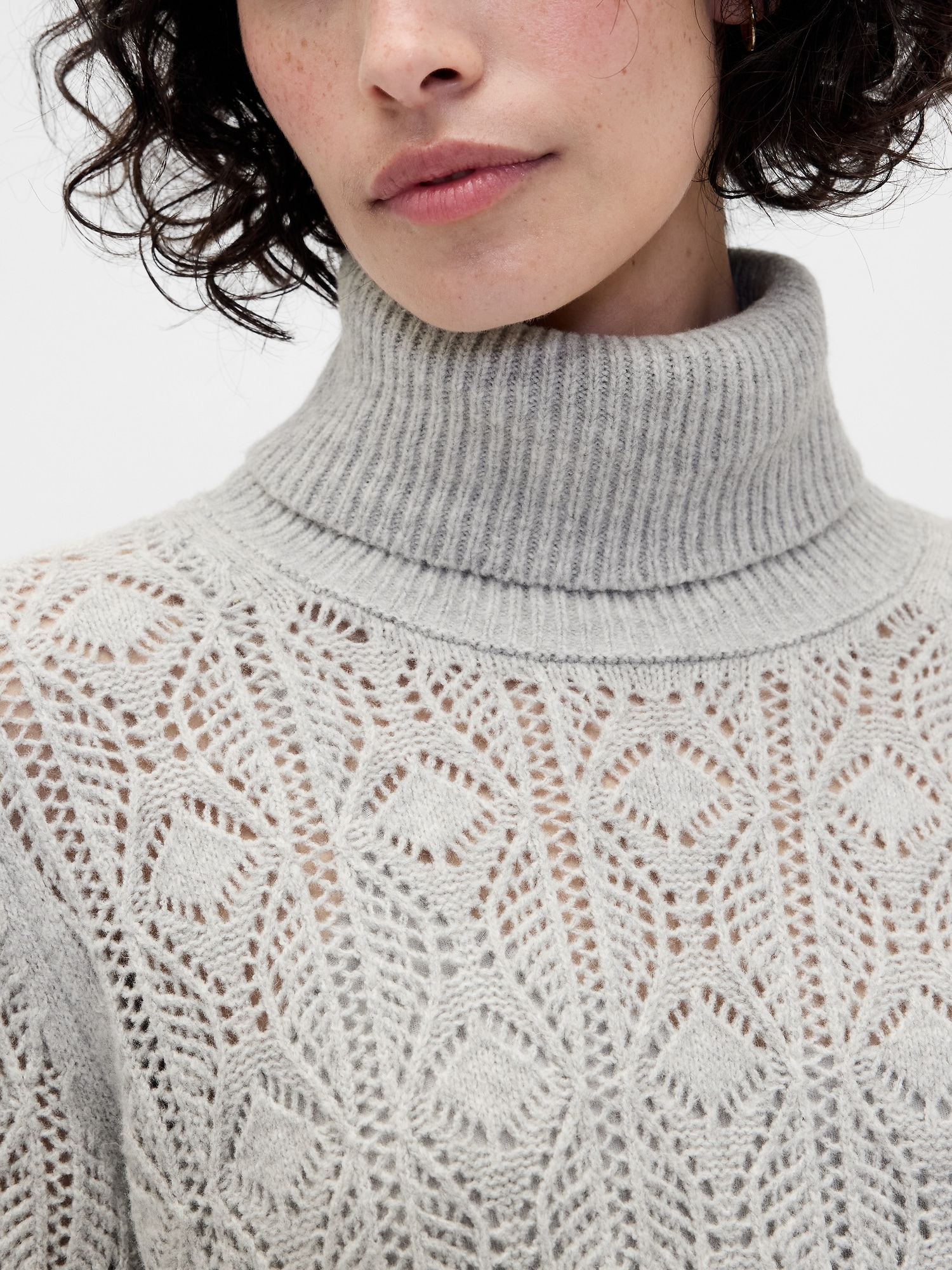 CashSoft Pointelle Turtleneck Sweater Dress