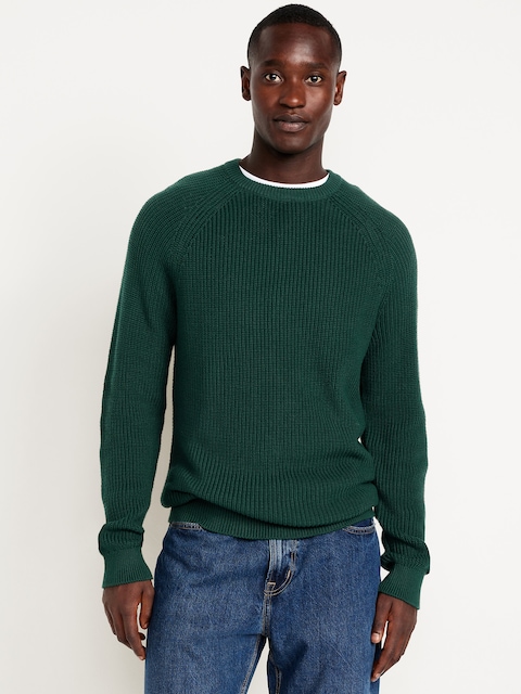 Crew-Neck Shaker-Stitch Sweater