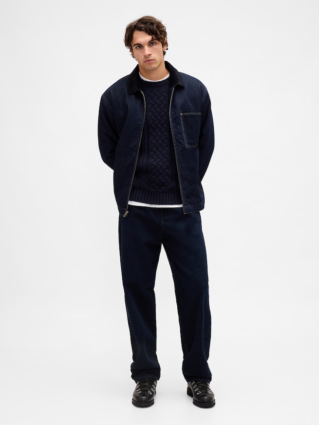 リラックスフィット ケーブルニットセーター-1