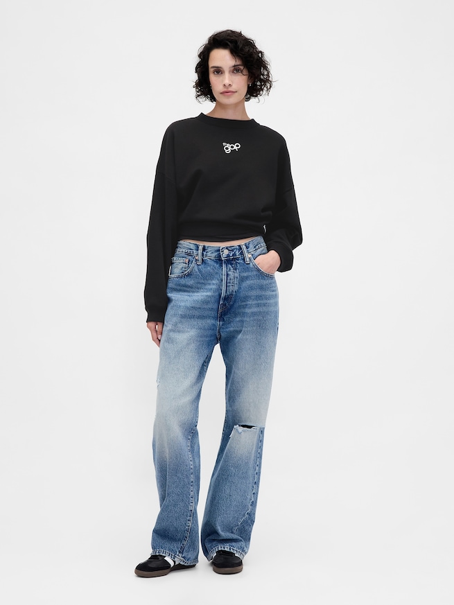 オーバーサイズ ウェッジ GAPロゴ スウェットシャツ-1