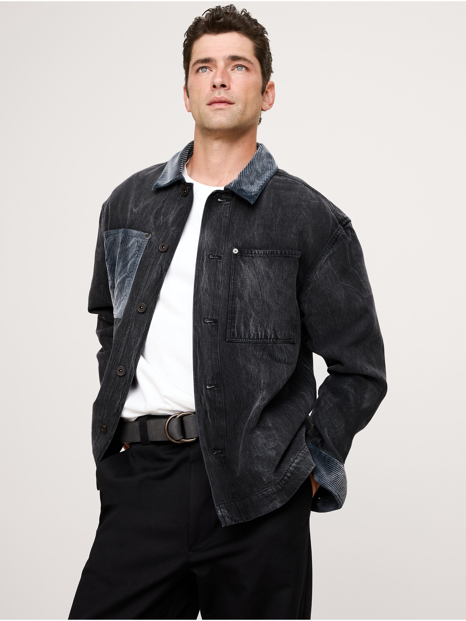 リラックスフィット デニム オーバーシャツ-2 リラックスフィット デニム オーバーシャツ-2