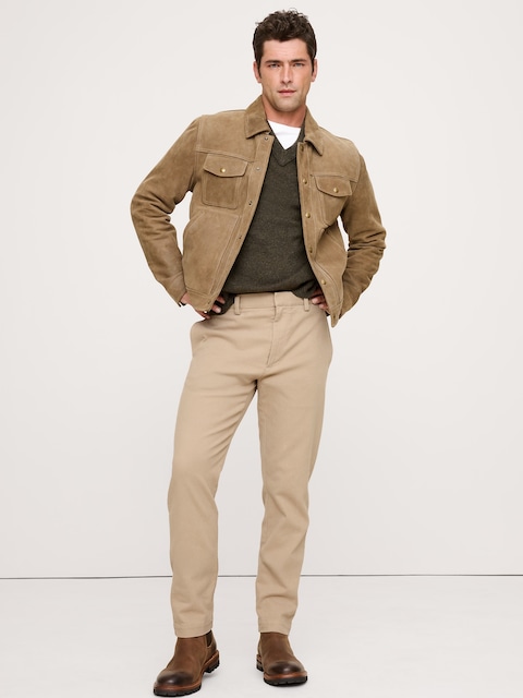 CHINO VOYAGEUR À COUPE ÉTROITE EN TISSU BROSSÉ