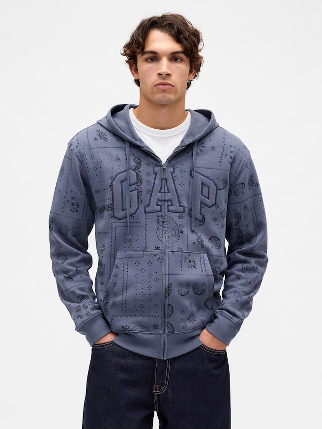 リラックスフィット GAPロゴ カモフラージュ ジップアップパーカー-0