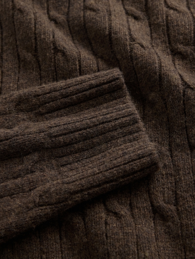 メリノウールブレンド ケーブルニットセーター-3