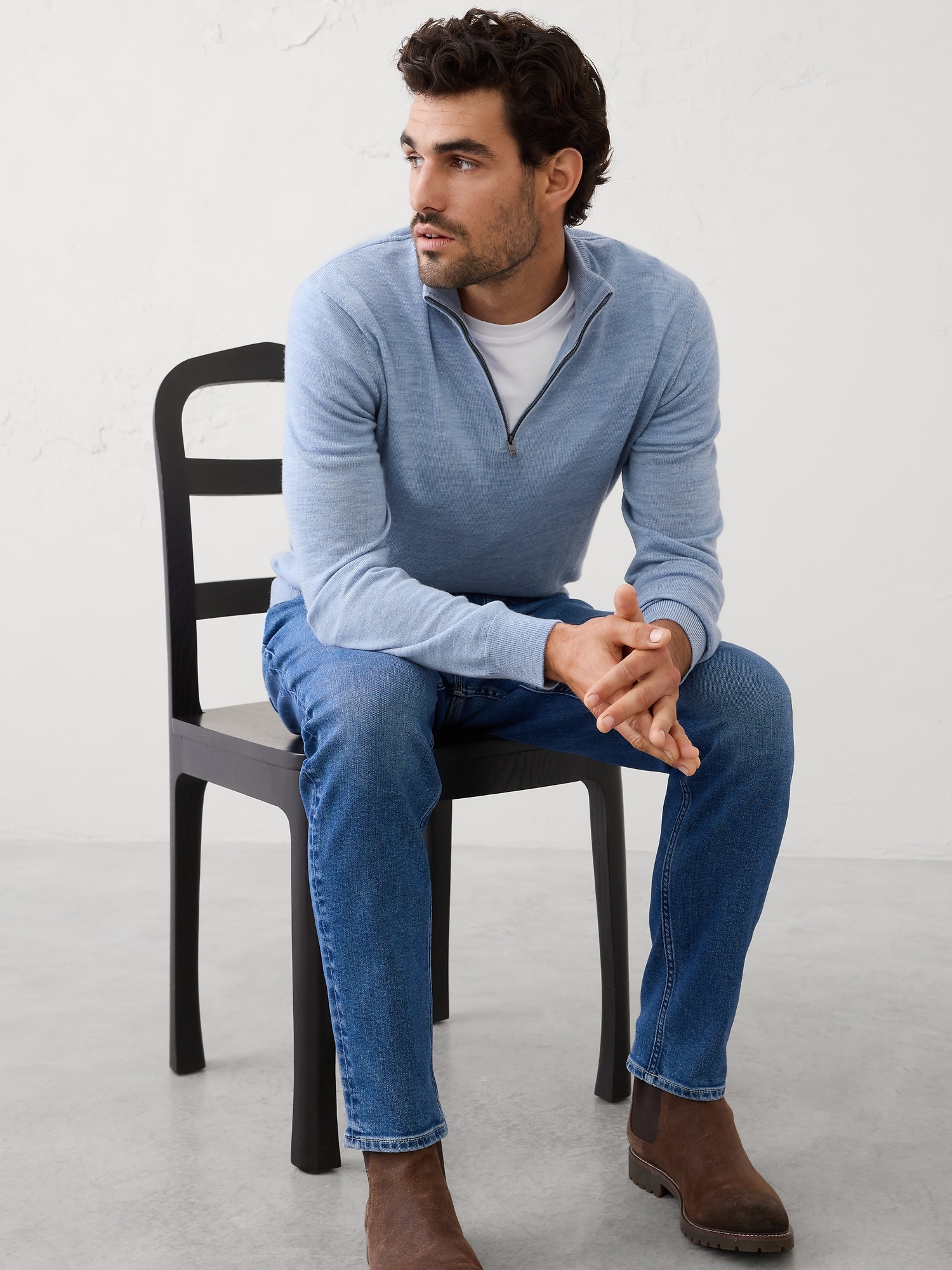 Merino Wool Quarter-Zip Sweater