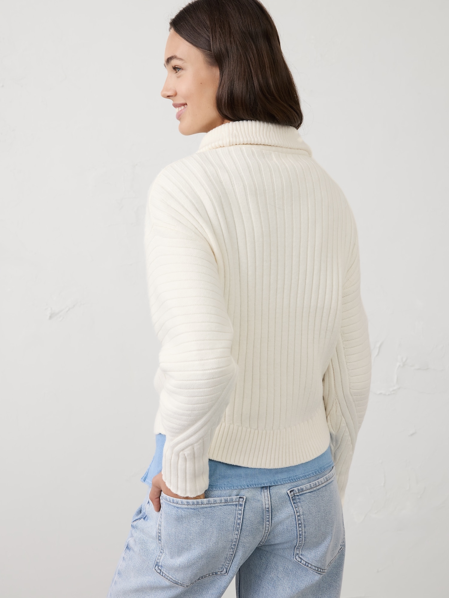 Ribbed Quarter-Zip Sweater | Banana Republic Factory