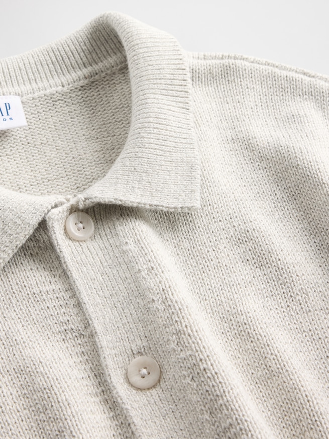 リラックスフィット ポロ ニットカーディガン (キッズ)-4