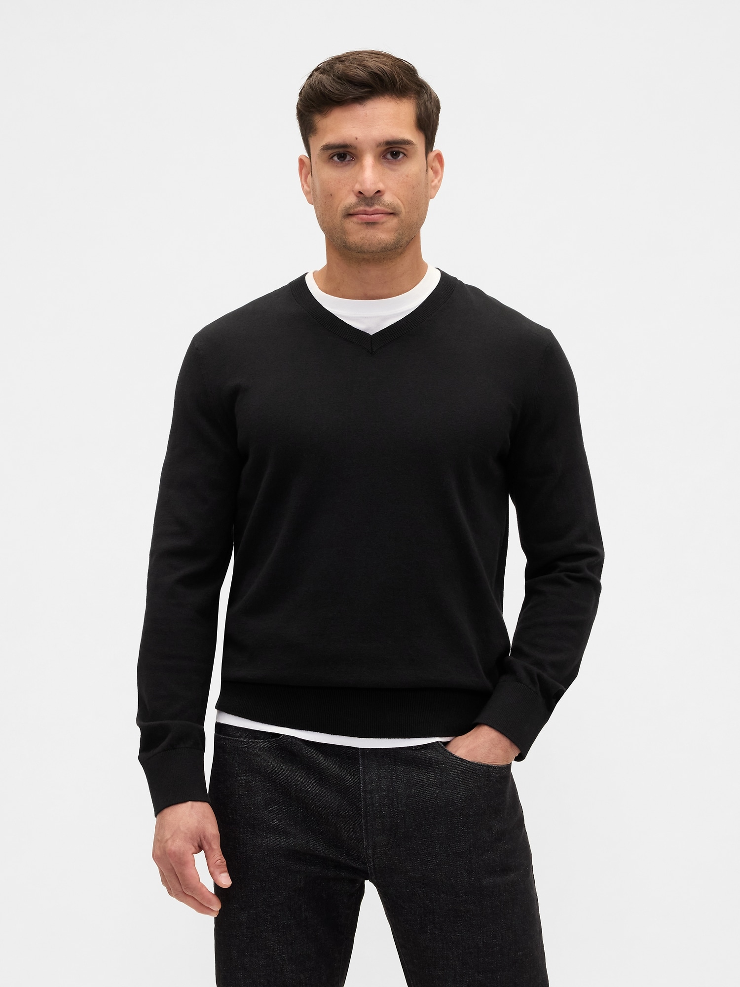 Cotton V-Neck Sweater