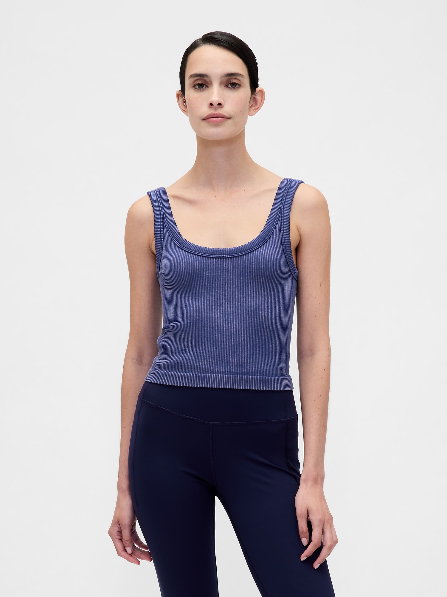 GapFit シームレス リブ クロップド タンクトップ-0