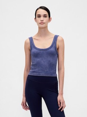 GapFit シームレス リブ クロップド タンクトップ