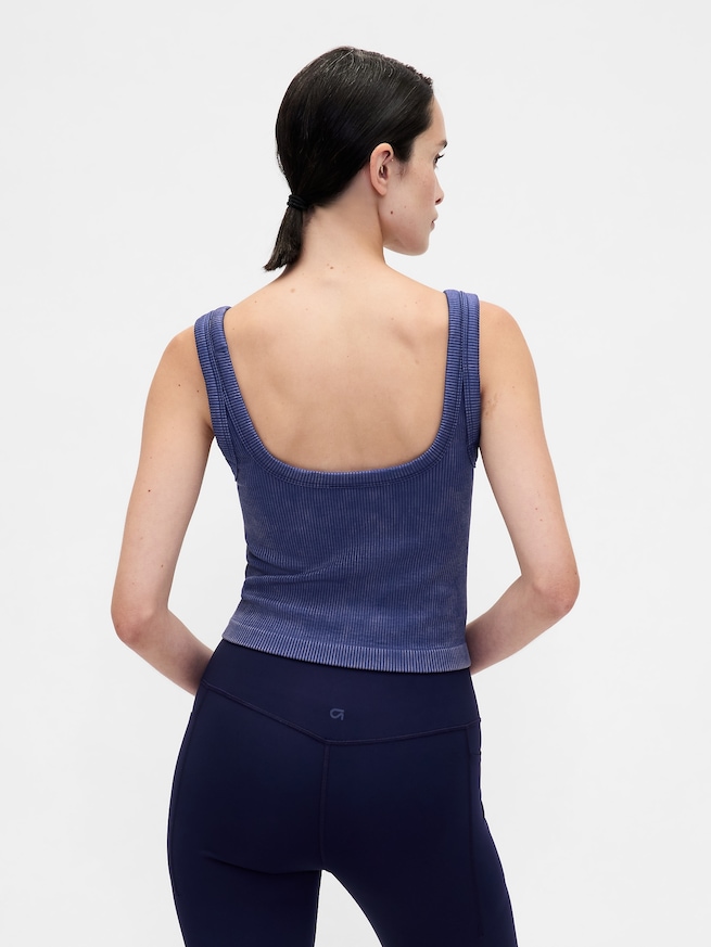 GapFit シームレス リブ クロップド タンクトップ-1