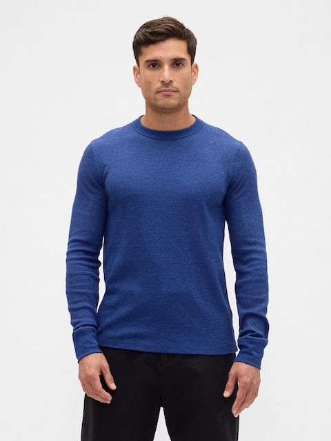 Waffle-Knit Crewneck T-Shirt