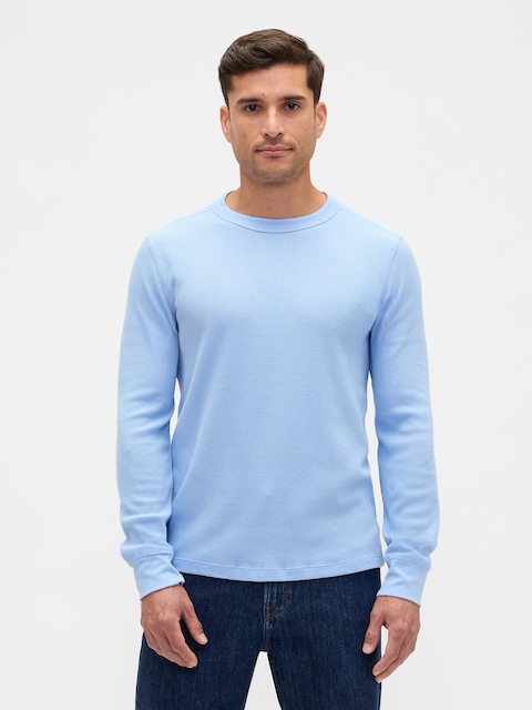Waffle-Knit Crewneck T-Shirt