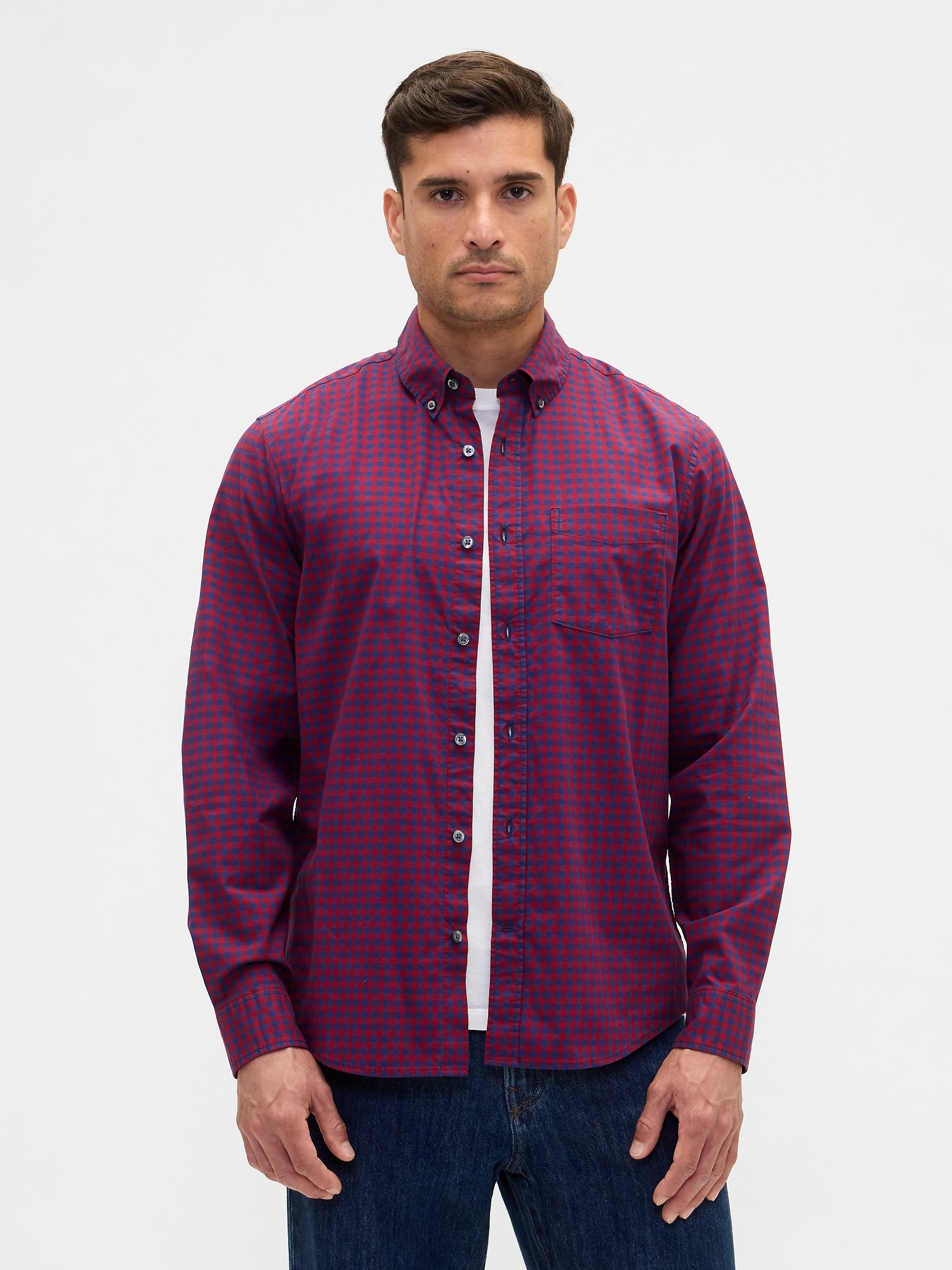 Stretch Poplin Shirt in Standard Fit