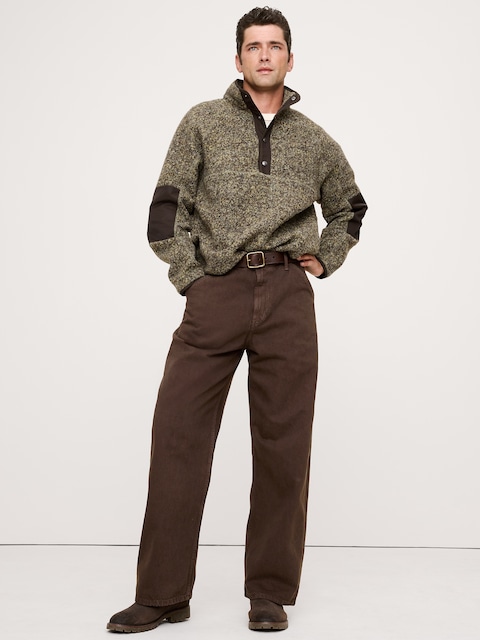 Bouclé Fleece Pullover Sweatshirt