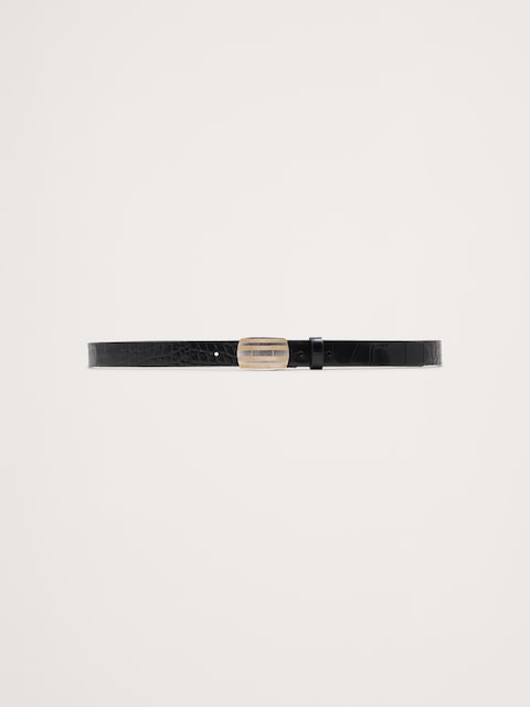 CEINTURE EN CUIR À RELIEF ET À BOUCLE PLAQUÉE