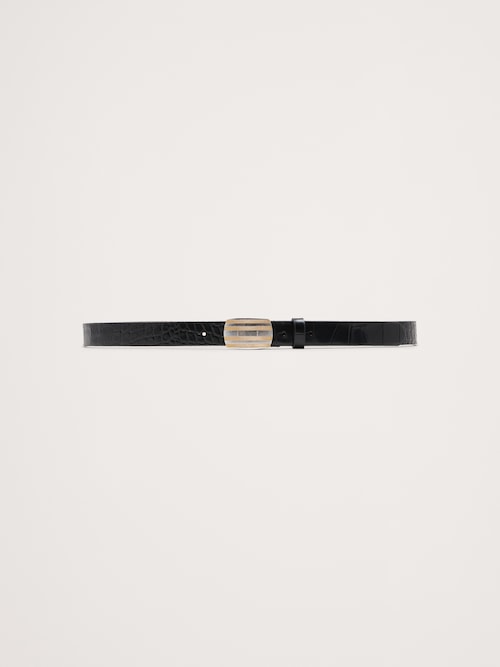 エンボスレザー プラークバックル ベルト エンボスレザー プラークバックル ベルト