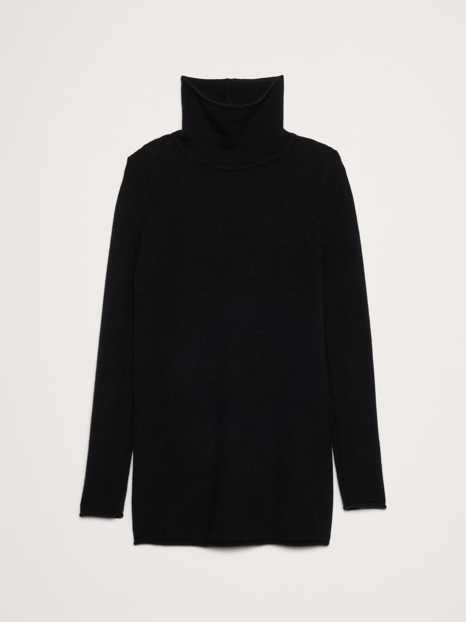 ライトウェイト カシミヤ タートルネック ミニドレス-3