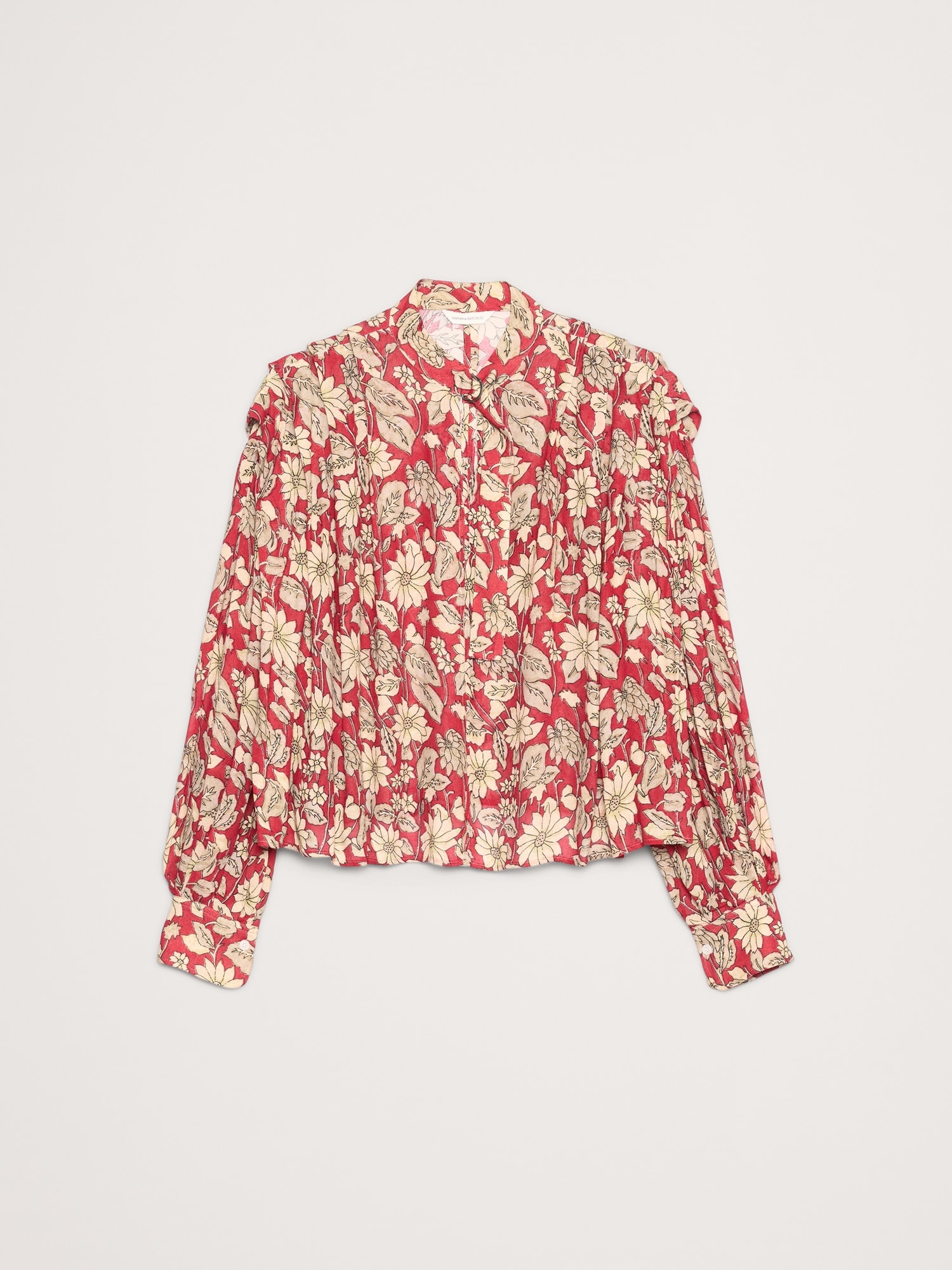 シアー プリーツ ショルダー トップス-4 シアー プリーツ ショルダー トップス-4