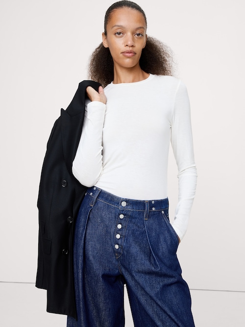 リュクス ウールブレンド クルーネックTシャツ リュクス ウールブレンド クルーネックTシャツ