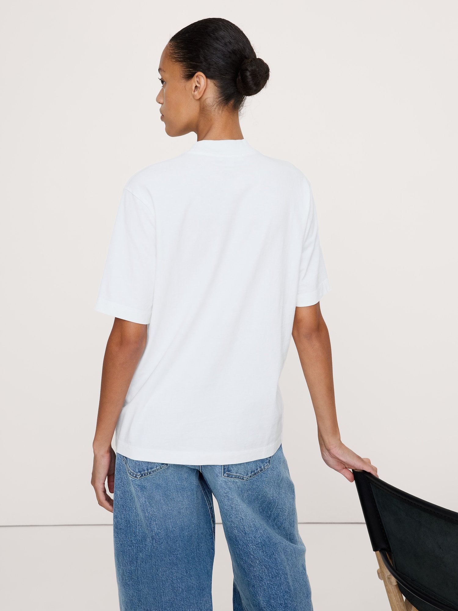 ヴィンテージ コットン モックネックTシャツ-1