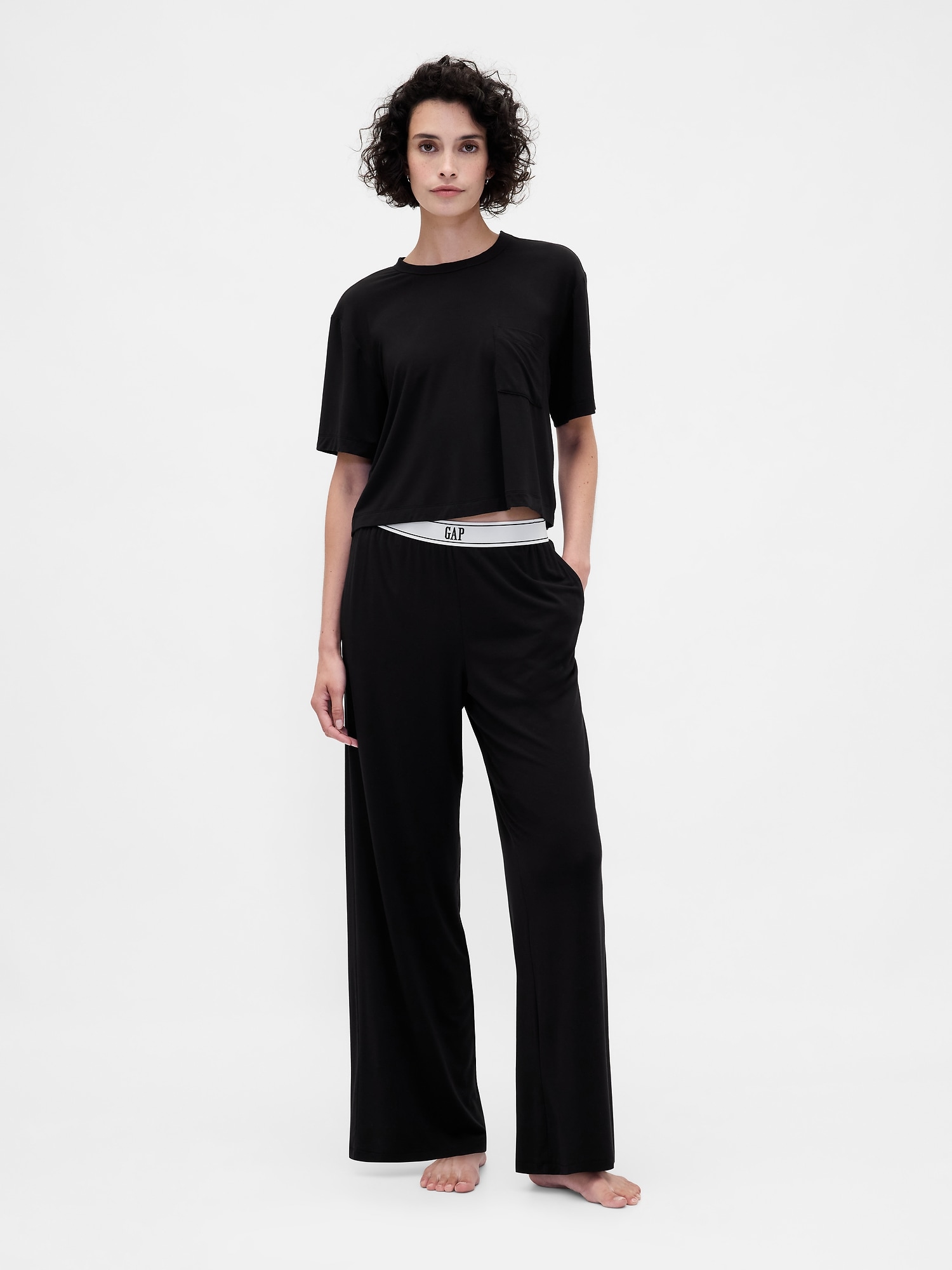 PANTALON DE PYJAMA EN MODAL À LOGO.