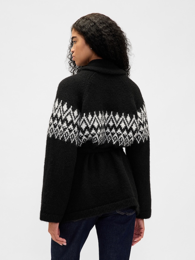 ウールブレンド フェアアイル ショールカーディガン-2