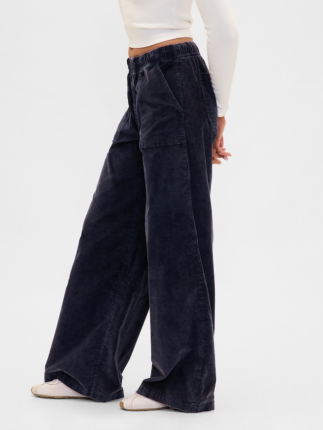 ミッドライズ コーデュロイ バギーパンツ-2