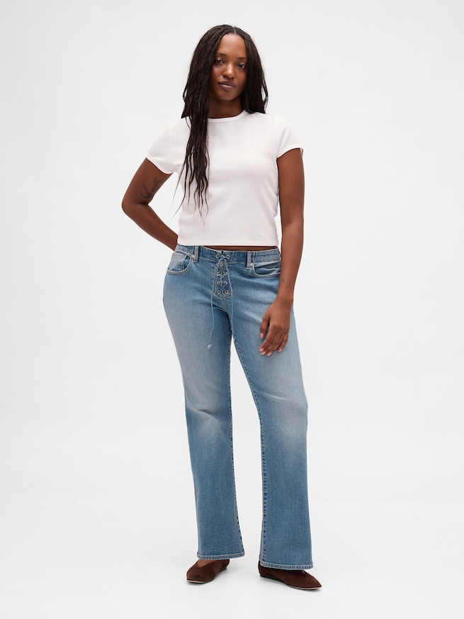 ローライズ レースアップ ロング＆リーンデニム-4